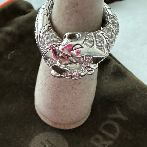 John Hardy Sterling Silver Palu Macan Tiger Bypass Ring Sz 6 - Picture 3 of 6